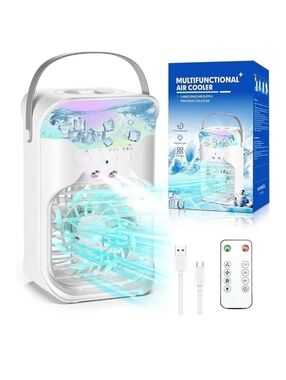 Portable Mini AC Air Cooler Fan w/ Remote 1.5L Tank 3 Speed USB
